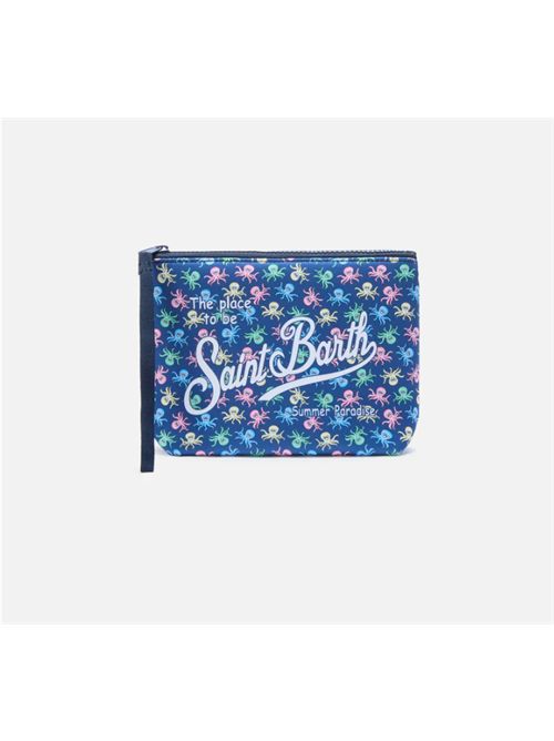 Pochette Aline in scuba blu con stampa polipetti MC2 SAINT BARTH | ALIN001/00117L
